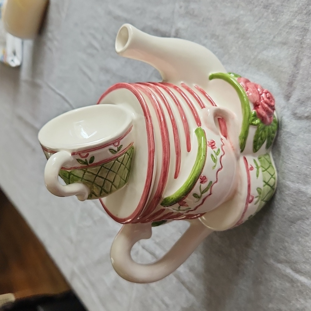 Mothers Day -Stacking Cups Teapot Whimsical Collectible New In Box